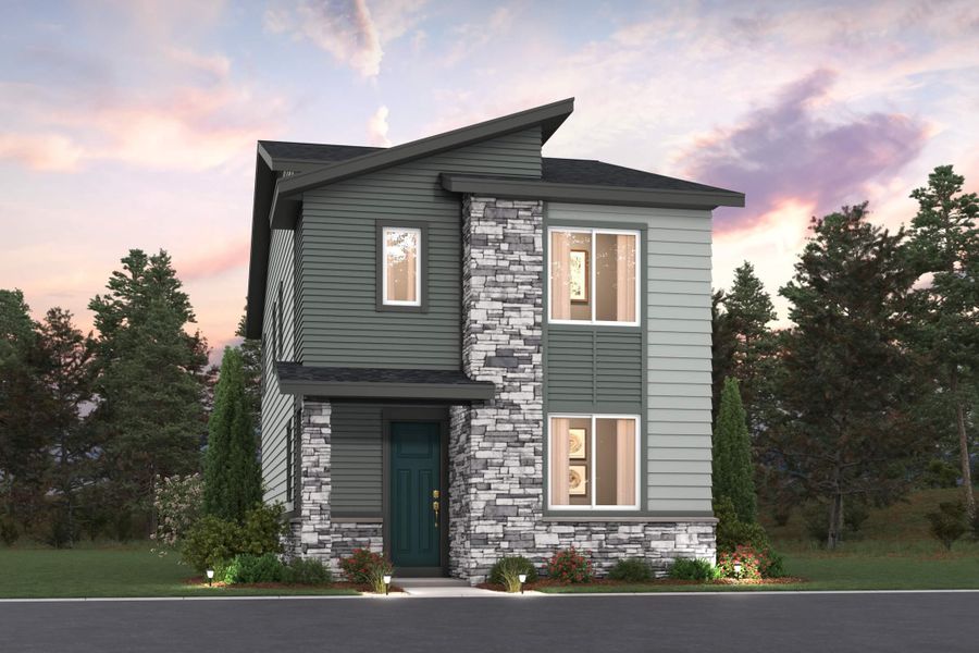 Representative exterior photo of a completed home built from the The Bellmont by Century Communities in The Boulevard I Collection at Windler, Aurora, CO (Image 2).