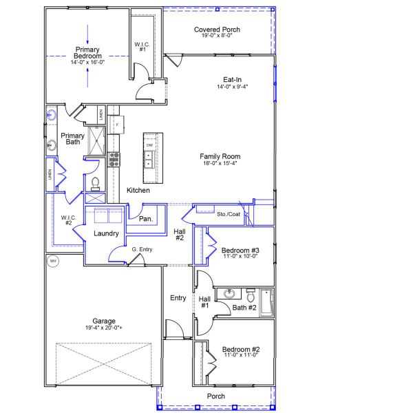 2D floor plan layout of this home in Fairview Falls, Chesnee, SC (Image 2).
