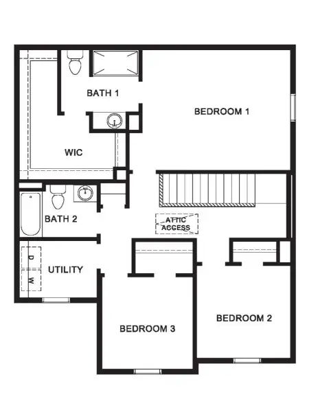 2D floor plan layout of this home in California Meadows, Arlington, TX (Image 3).