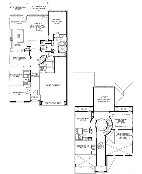 2D floor plan layout of this home in Sienna, Missouri City, TX (Image 2).