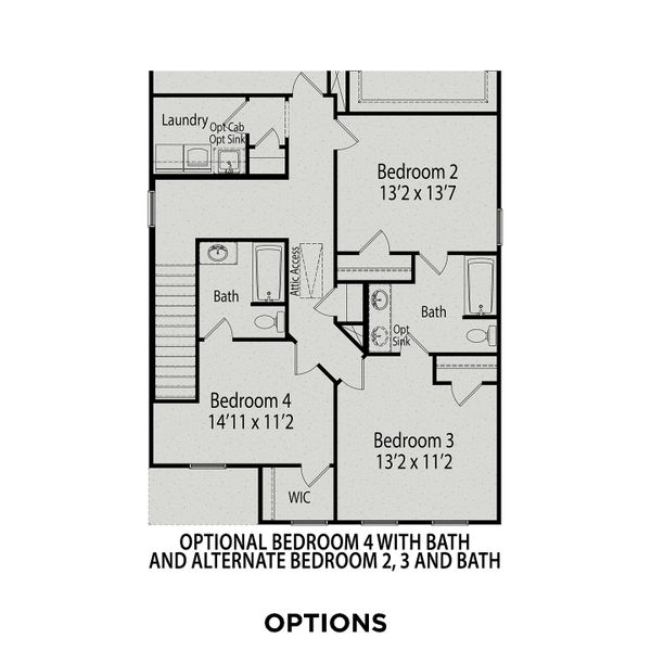 2D floor plan layout for the The Gavin A by Davidson Homes LLC in Montrose, Aberdeen, NC (Image 27).