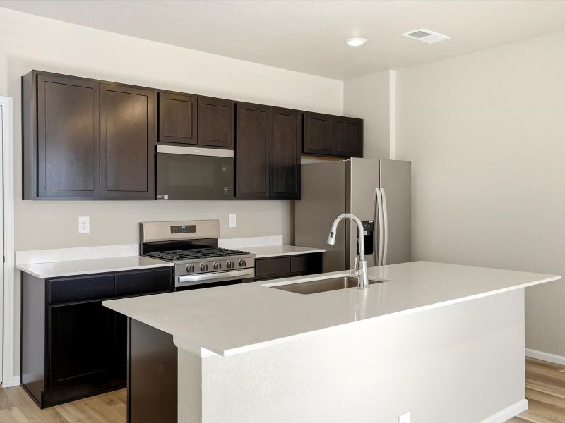 Furnished interior view inside a new home in Skyview at High Point, Aurora (Image 4). Furnished interior view inside a new home in Skyview at High Point, Aurora (Image 4).