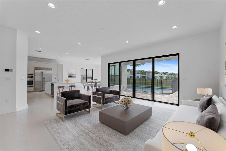 Virtually Staged Family Room