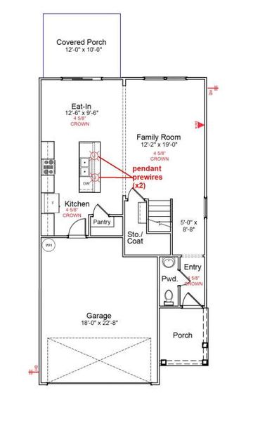 2D floor plan layout of this home in Central Creek, Goose Creek, SC (Image 5).