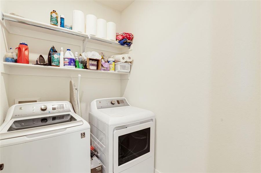 Laundry Room with Full Size Washer and Dryer
