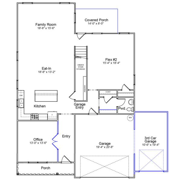 2D floor plan layout of this home in Dove Hollow, Chesnee, SC (Image 3).