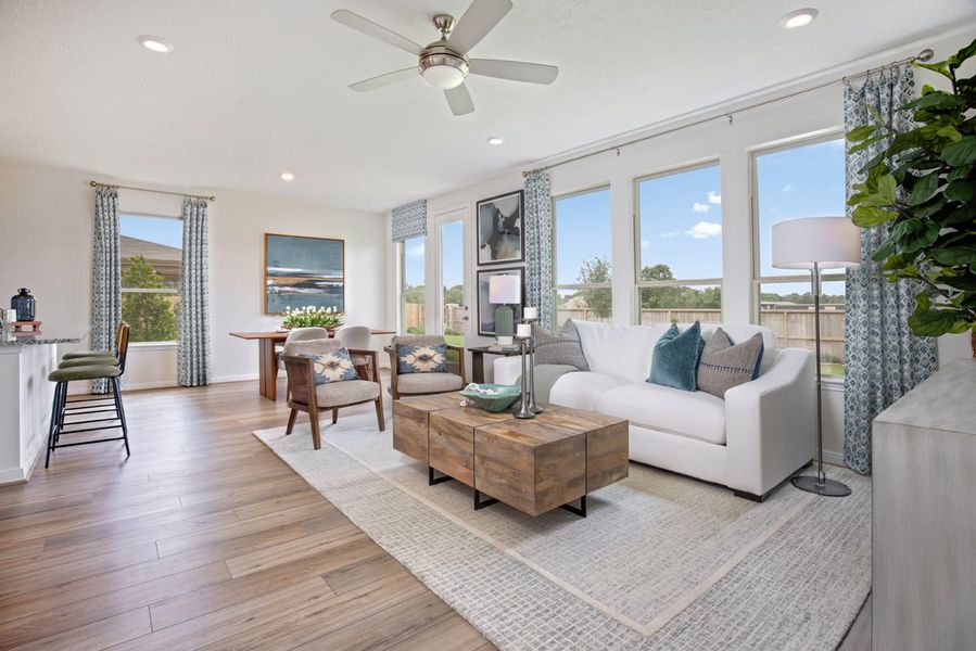 Representative furnished interior of a home built from the 1675 Modeled by KB Home in Oakwood Preserve, Tomball (Image 4).