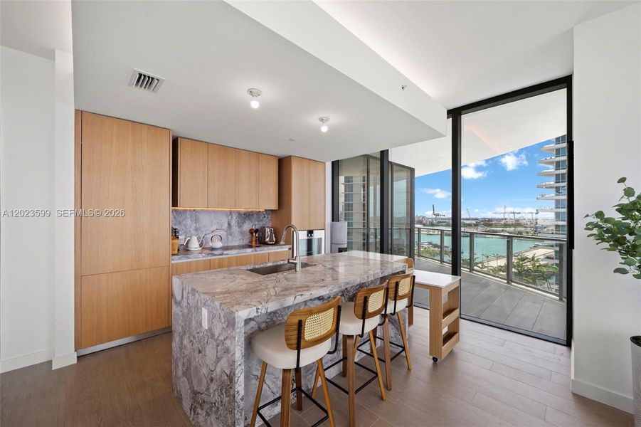 Furnished interior view inside a new home in , Miami Beach (Image 8). Furnished interior view inside a new home in , Miami Beach (Image 8).