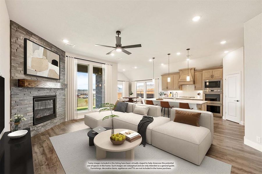 Furnished interior view inside a new home in Parks at Panchasarp Farms 55-60, Burleson (Image 14).