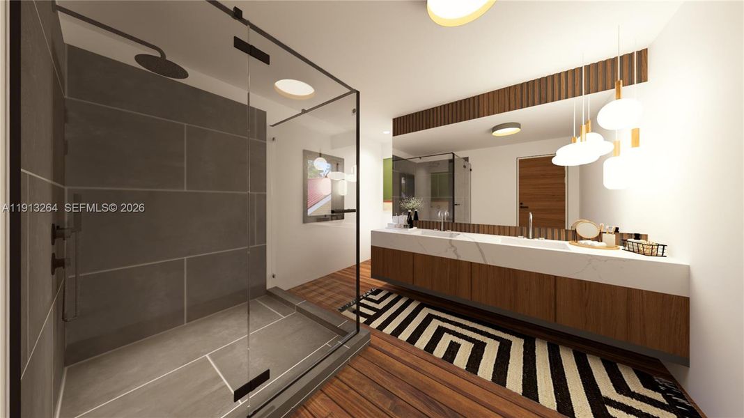 Furnished interior view inside a new home in , Fort Lauderdale (Image 7).