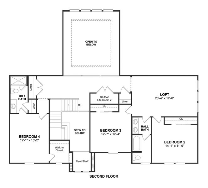 2D floor plan layout for the Montpelier by K. Hovnanian® Homes in The Preserve at Green Meadows, Celina, TX (Image 4).