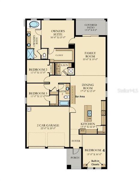 2D floor plan layout of this home in , Orlando, FL (Image 4).