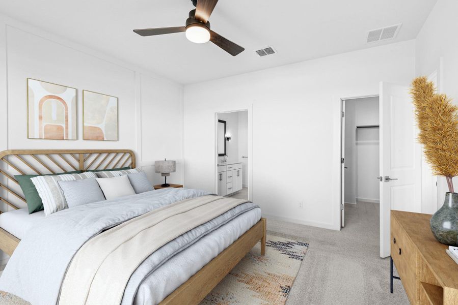 Private primary suite with feature wall (*Photo not of actual home and used for illustration purposes only.)