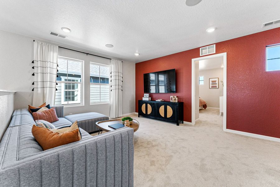 Representative furnished interior of a home built from the Fairmount | A Multi-Gen Home by Taylor Morrison in Macanta City Collection, Castle Rock (Image 35).