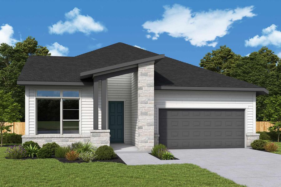 Representative exterior photo of a completed home built from the The Rose by David Weekley Homes in The George - Enclave Collection, Richmond, TX (Image 14).