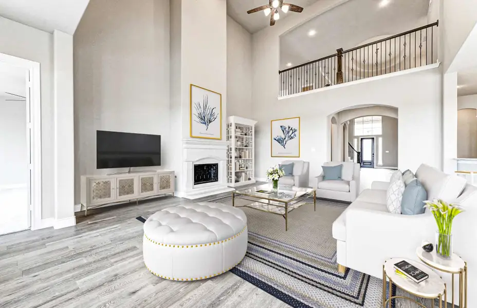 Representative furnished interior of a home built from the 3798 by Ravenna Homes in The Woodlands Hills 65′, Willis (Image 7).