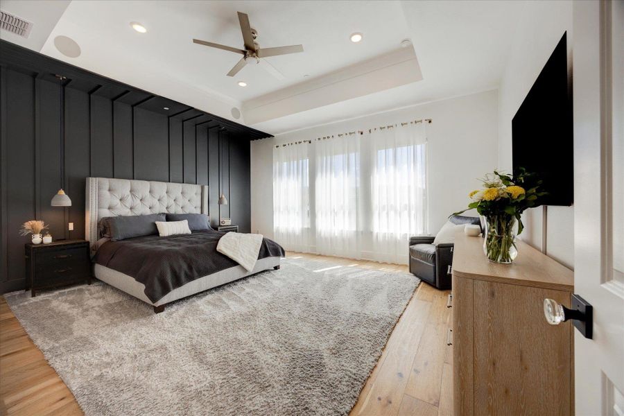 Custom Wood paneling Wall and High ceilings