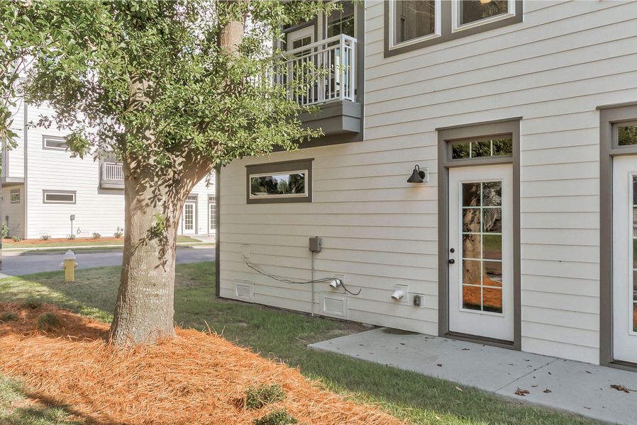 Exterior details and patio area of a home in , North Charleston (Image 49).