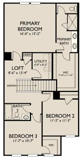 2D floor plan layout of this home in Langston Reserve, Cartersville, GA (Image 4). 2D floor plan layout of this home in Langston Reserve, Cartersville, GA (Image 4).