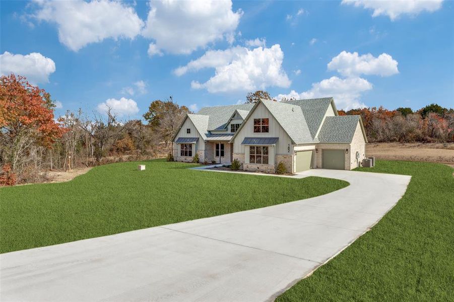 Front exterior of a new home in , Weatherford, TX, highlighting curb appeal (Image 27). Front exterior of a new home in , Weatherford, TX, highlighting curb appeal (Image 27).