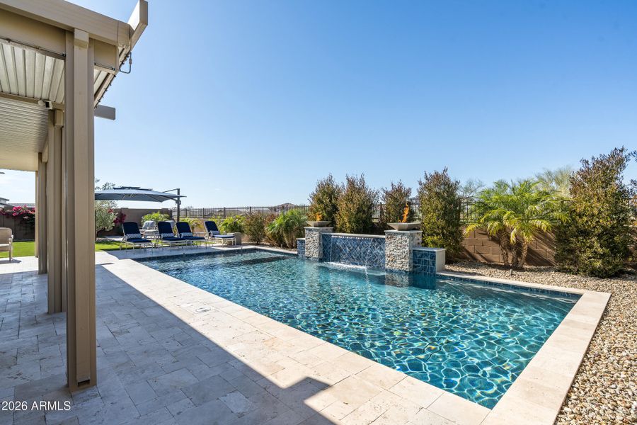 Pool with Fountain w Firepits Pool with Fountain w Firepits