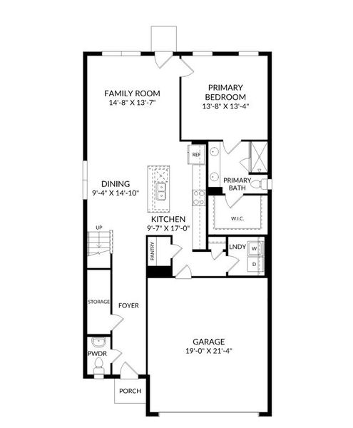 2D floor plan layout for the The Yarmouth by Stanley Martin Homes in Oakfield Trails, Parrish, FL (Image 3).