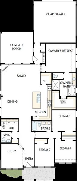 2D floor plan layout of this home in Talia – Garden Series, Mesquite, TX (Image 5). 2D floor plan layout of this home in Talia – Garden Series, Mesquite, TX (Image 5).