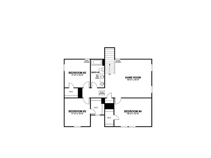 2D floor plan layout of this home in Cascades at Onion Creek, Austin, TX (Image 3).