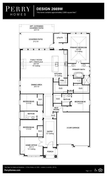 Image 4 representing the 2669W by Perry Homes in Ranches At Creekside 55', Boerne, TX.