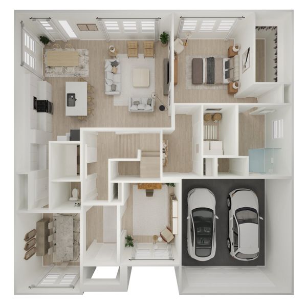 2D floor plan layout for the Malmo by K. Hovnanian® Homes in Sundance Cove, Crosby, TX (Image 4). 2D floor plan layout for the Malmo by K. Hovnanian® Homes in Sundance Cove, Crosby, TX (Image 4).