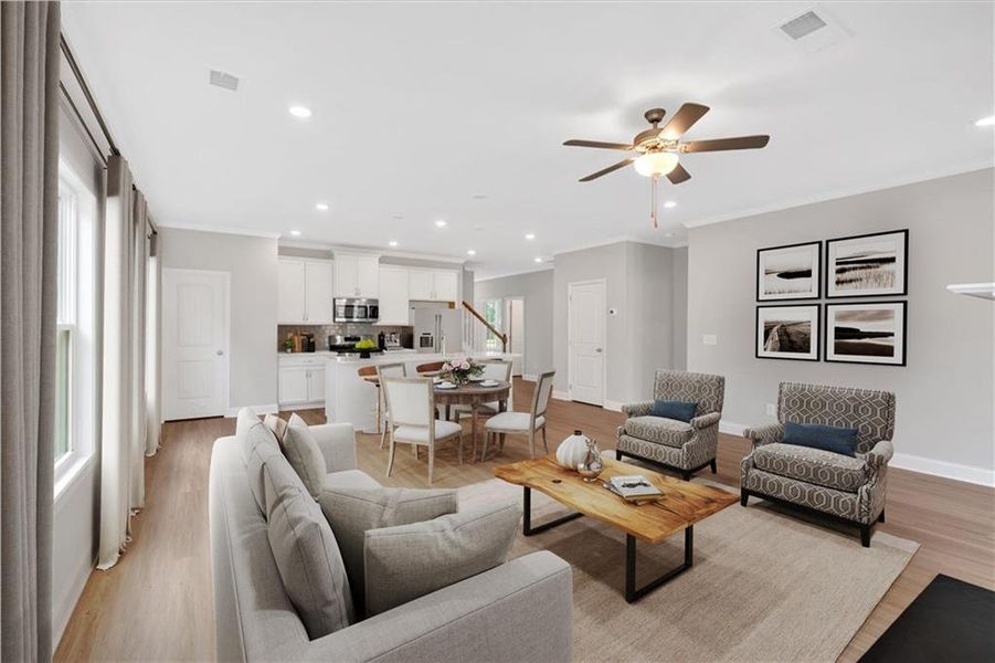 Furnished interior view inside a new home in Heritage Pointe at The Georgian, Villa Rica (Image 24).
