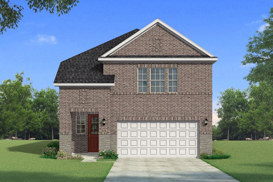 The Gifford - Traditional with Stone Elevation