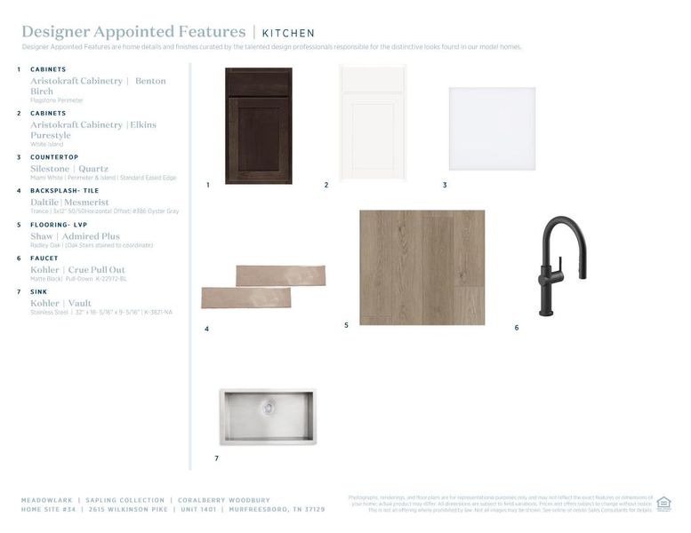 Sample of building materials used in homes in Meadowlark, Murfreesboro (Image 7).