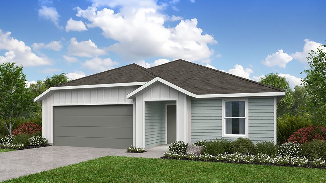 Representative exterior photo of a completed home built from the Bluejay by Taylor Morrison in Longview 50s, Del Valle, TX (Image 5).