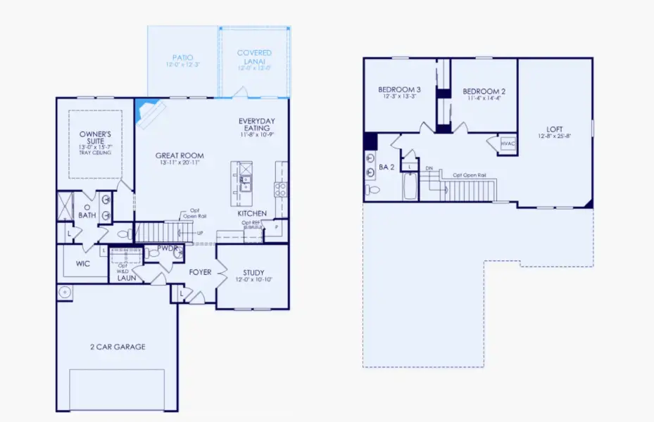 2D floor plan layout of this home in Carriage Estates, Lexington, SC (Image 5).