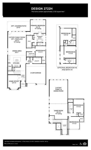 2D floor plan layout of this home in Trinity Falls 50', McKinney, TX (Image 6).