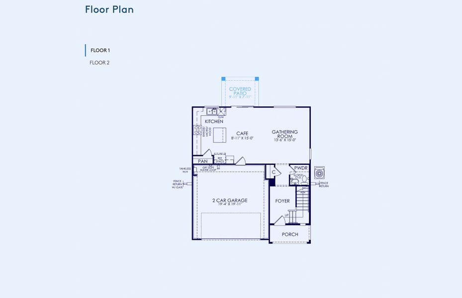 2D floor plan layout of this home in Asante- Atrium Series, Surprise, AZ (Image 5).
