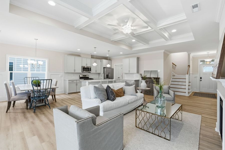 Representative furnished interior of a home built from the Kauai by Bill Clark Homes in The Sanctuary at Sunset Beach, Sunset Beach (Image 8).