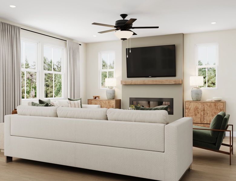 Furnished interior view inside a new home in Poppy at GreenHouse, Marietta (Image 6). Furnished interior view inside a new home in Poppy at GreenHouse, Marietta (Image 6).