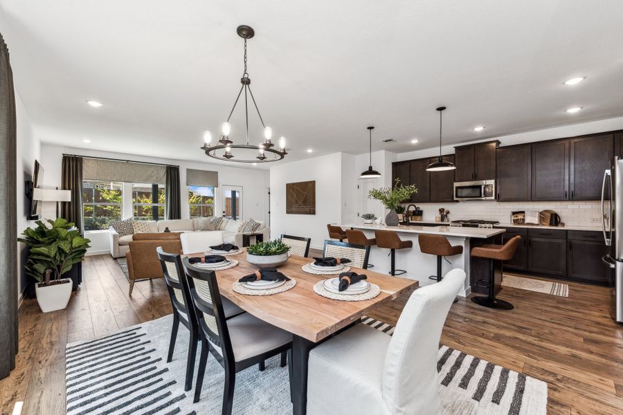 Dining area adjacent to kitchen and great room