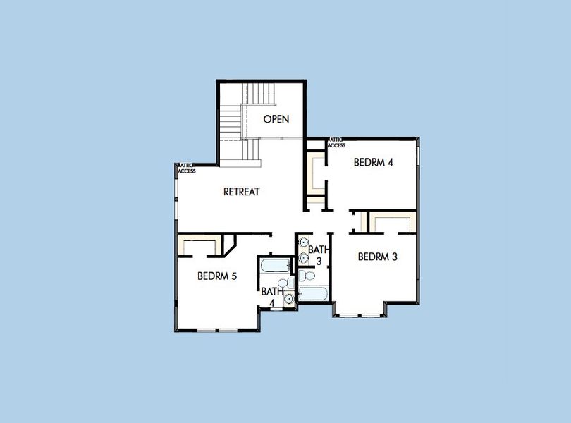 2D floor plan layout for the The Primrose by David Weekley Homes in Ridgeline, McKinney, TX (Image 4).