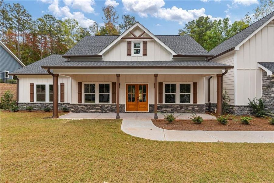 Front exterior of a new home in , Villa Rica, GA, highlighting curb appeal (Image 21).