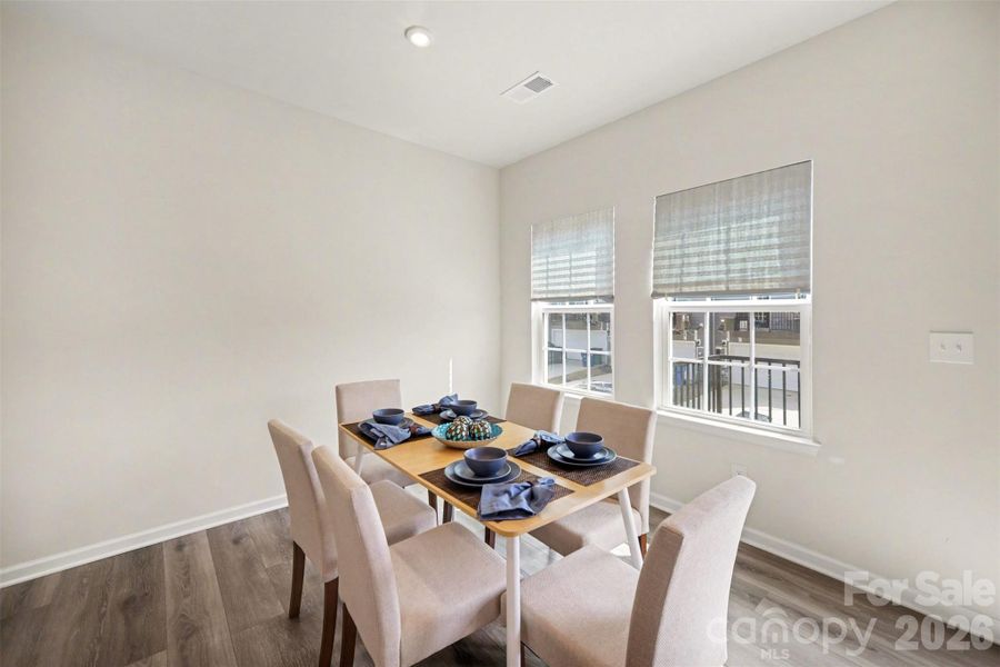 Generous dining space