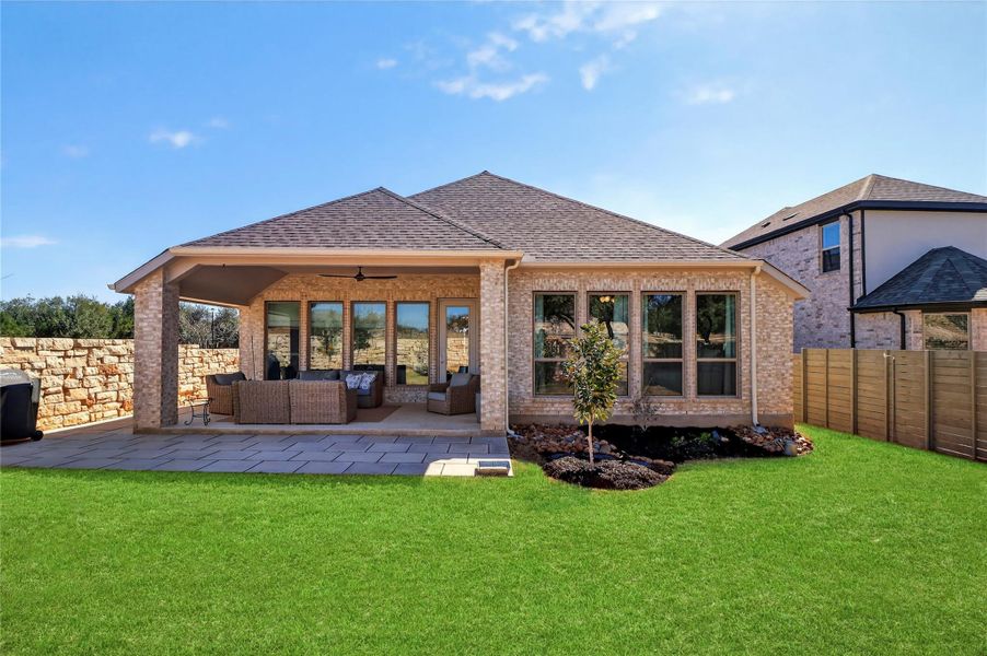 Exterior details and patio area of a home in Wolf Ranch, Georgetown (Image 21).