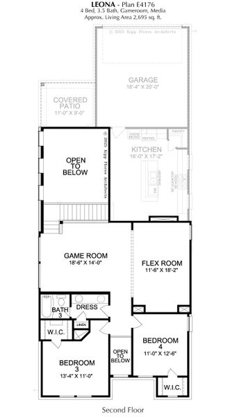 2D floor plan layout for the Leona by Landon Homes in Fields - East Village, Frisco, TX (Image 5). 2D floor plan layout for the Leona by Landon Homes in Fields - East Village, Frisco, TX (Image 5).