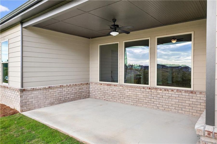 Exterior details and patio area of a home in The Manor at Gainesville Township, Gainesville (Image 3).