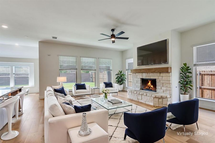 Furnished interior view inside a new home in Willow Wood Classic 60, McKinney (Image 14). Furnished interior view inside a new home in Willow Wood Classic 60, McKinney (Image 14).