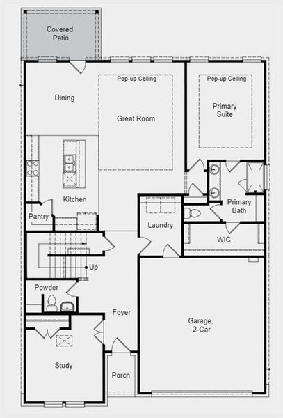 Structural options added include: 12'' pop up ceiling in gathering room/ primary suite and covered outdoor living.