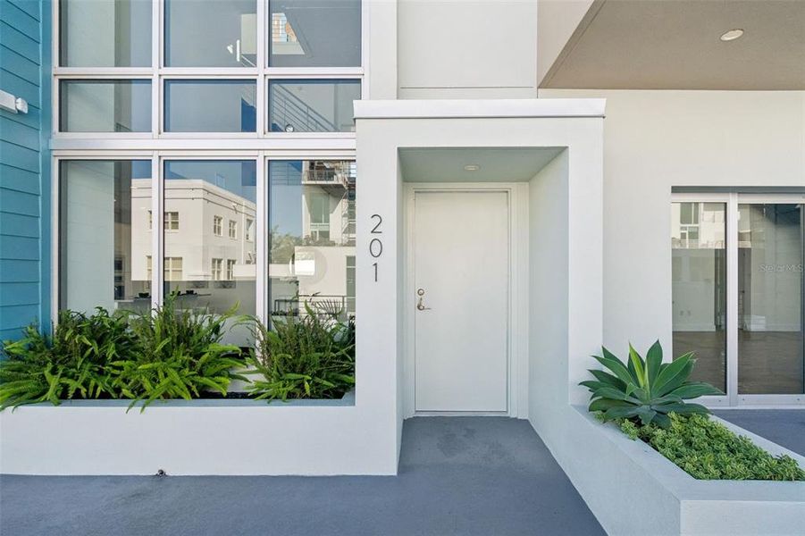 Exterior details and patio area of a home in , Sarasota (Image 40).