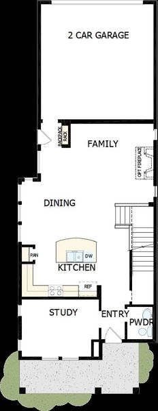2D floor plan layout of this home in Revel Crossing at Wolf Ranch – The Outlook Collection, Colorado Springs, CO (Image 3).